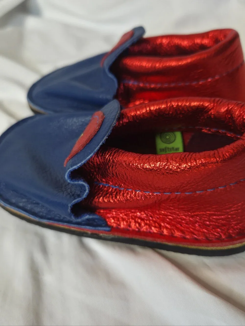 Softstar Toddler Navy Red Superhero Star Accent Leather Slip-On Shoes